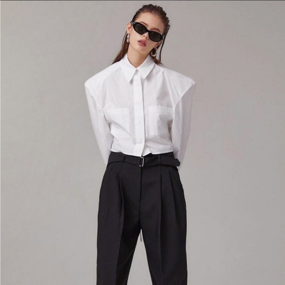The Frankie Shop Tops - NWOT - The Frankie Shop - Romi Shoulder Pad Shirt